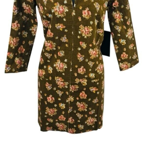 Tuckernuck | NEW Hazel Bouquet Corduroy Clifton V-neckline Mini Dress Size L - Picture 7 of 12